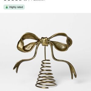 Metal Bow Tree Christmas Topper Gold - Threshold™ designed with Studio McGee